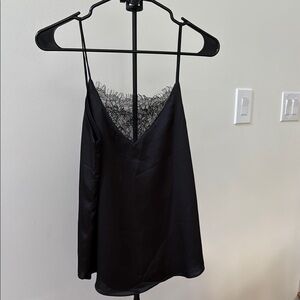 Nasty Gal Black Lace Trim Tank Top
